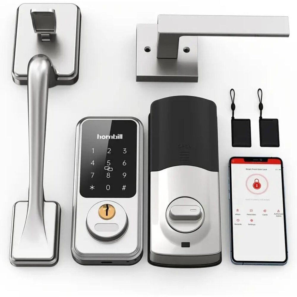 Hornbill Smart Keyless Entry Door Lock with Handle – Electronic Keypad Deadbolt,